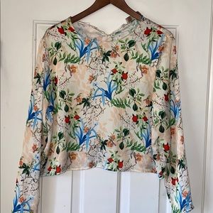 Philosophy Long Sleeve Blouse - Floral Size Large